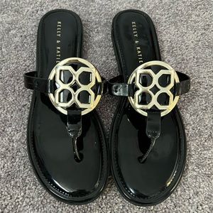 Patent leather sandals